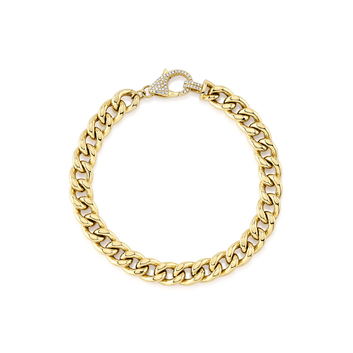 Diamond Lock Cuban Link Bracelet - Shy Creation