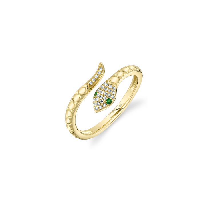 Diamond and Green Garnet Ring - Shy Creation