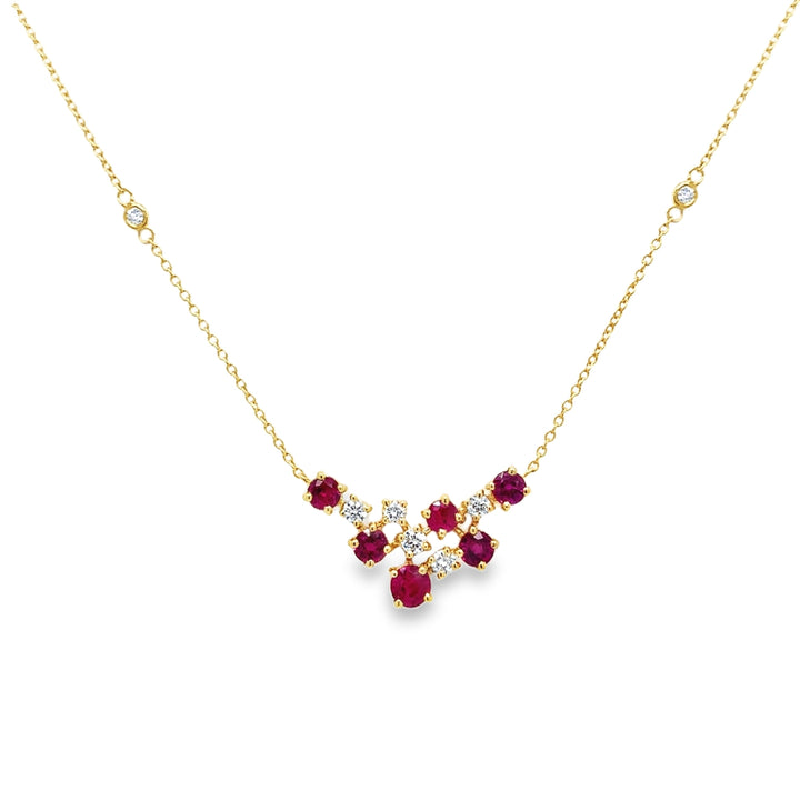 Diamond and Ruby Pendant on Diamond by the Yard Chain