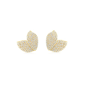 Diamond Pavé Leaf Earrings