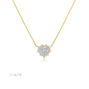 Two-Tone Diamond Starburst Heart Pendant - LaLune