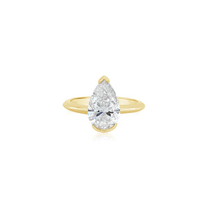 Pear Shape Diamond Solitaire Engagement Ring