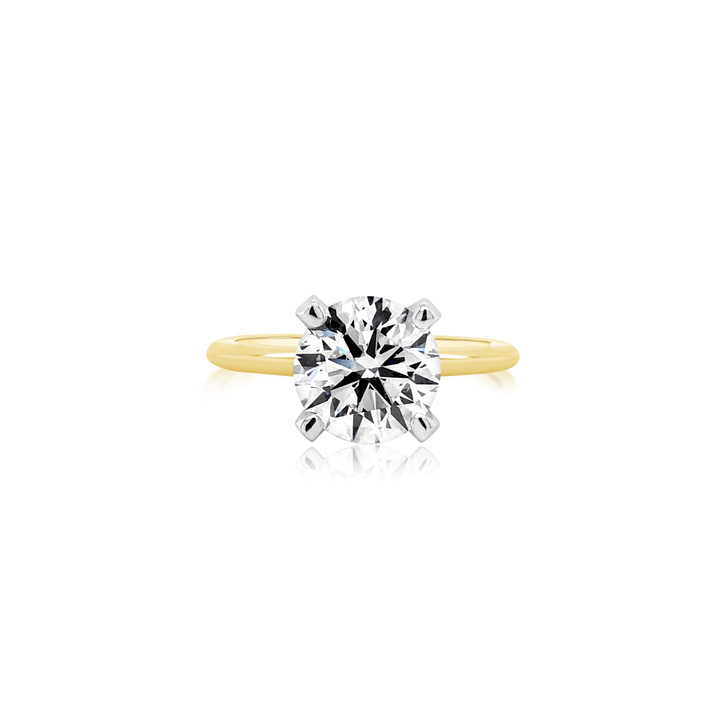 Two-Tone Round Diamond Solitaire Engagement Ring