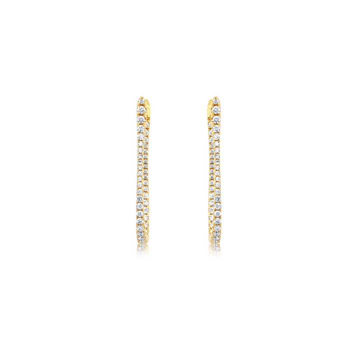 Yellow Gold Lyre Shape Hoop Earrings