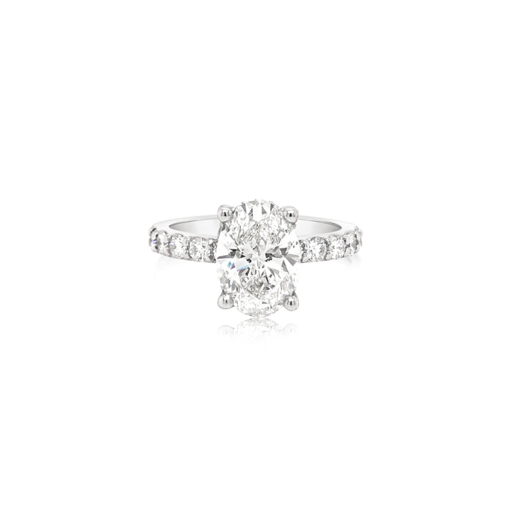 White Gold Oval Diamond Engagement Ring