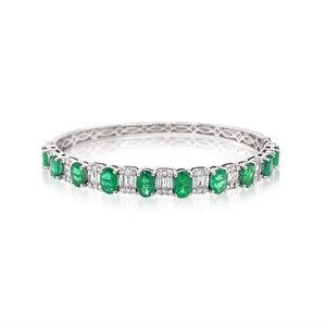 Diamond and Emerald Bangle