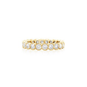 Bezel-Set Diamond Eternity Ring With Filigree Edge