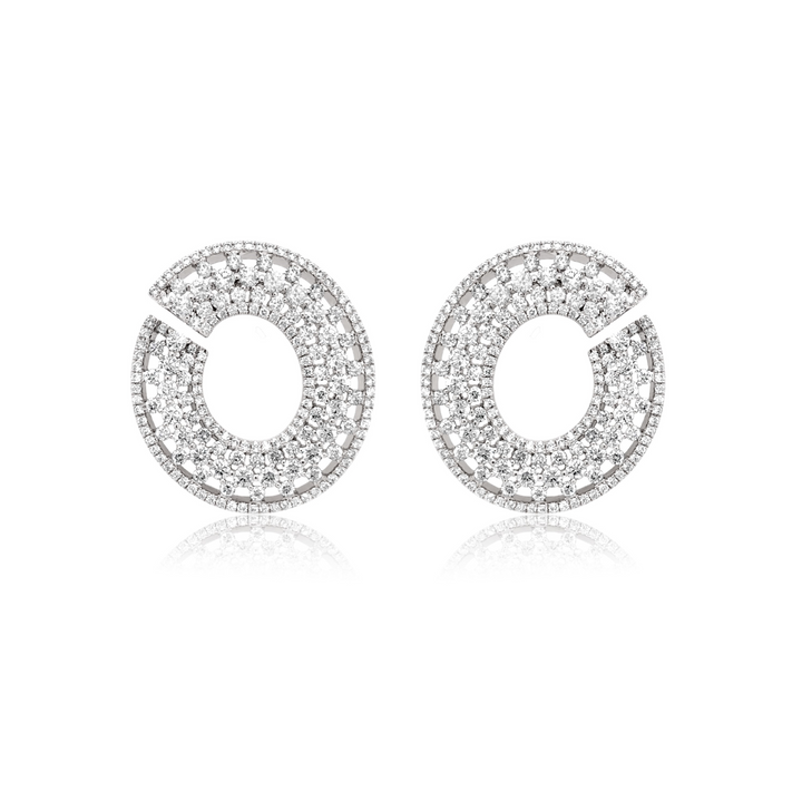 Split Circle Diamond Earrings