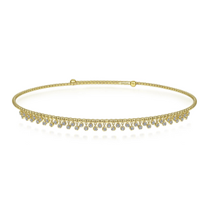 Beaded Choker Necklace With Bezel Set Diamonds - Gabriel & Co.