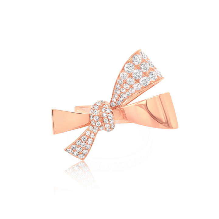 Rose Gold Oversize Diamond Bow Ring