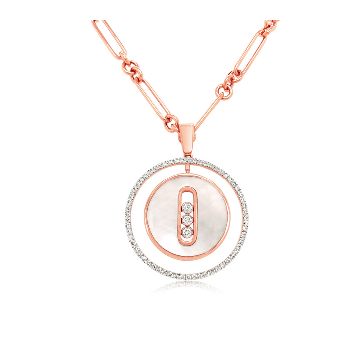 Floating Mother of Pearl Medallion Pendant