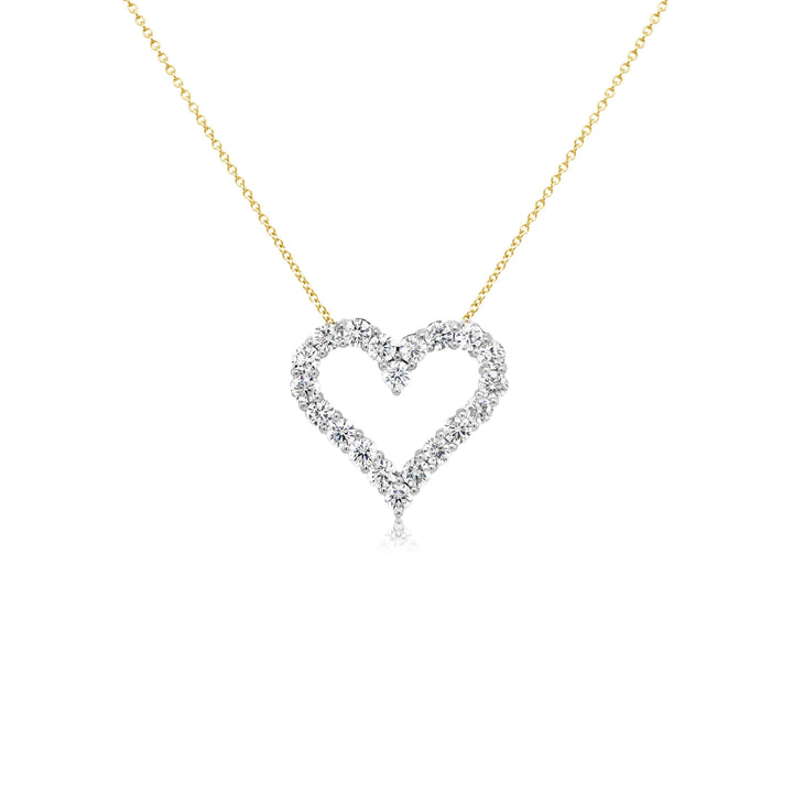 Small Two-Tone Diamond Heart Pendant