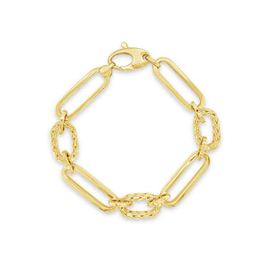 Alternating Paperclip and Braided Link Bracelet