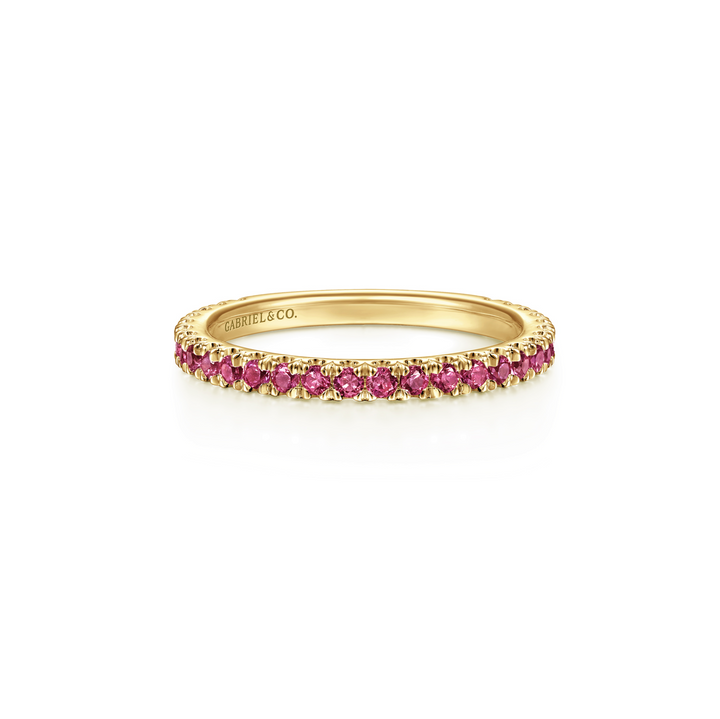 Pink Tourmaline Eternity Stack Ring - Gabriel & Co.