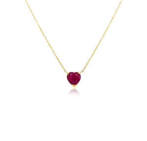 Solitaire Ruby Heart Pendant