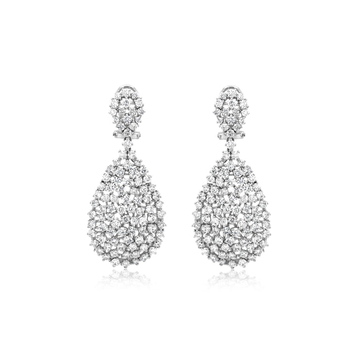 Pear Shape Diamond Cluster Earrings