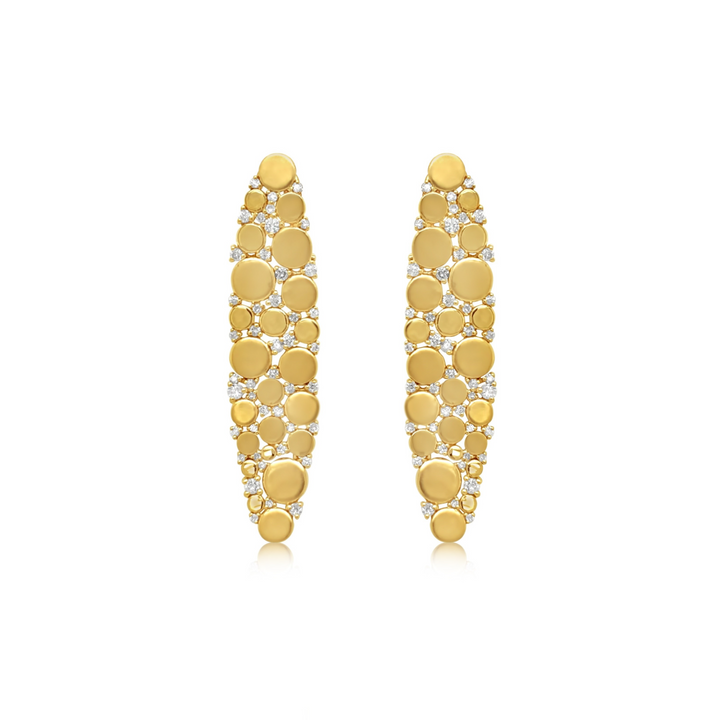 Diamond Studded Long Oval Flex Earrings