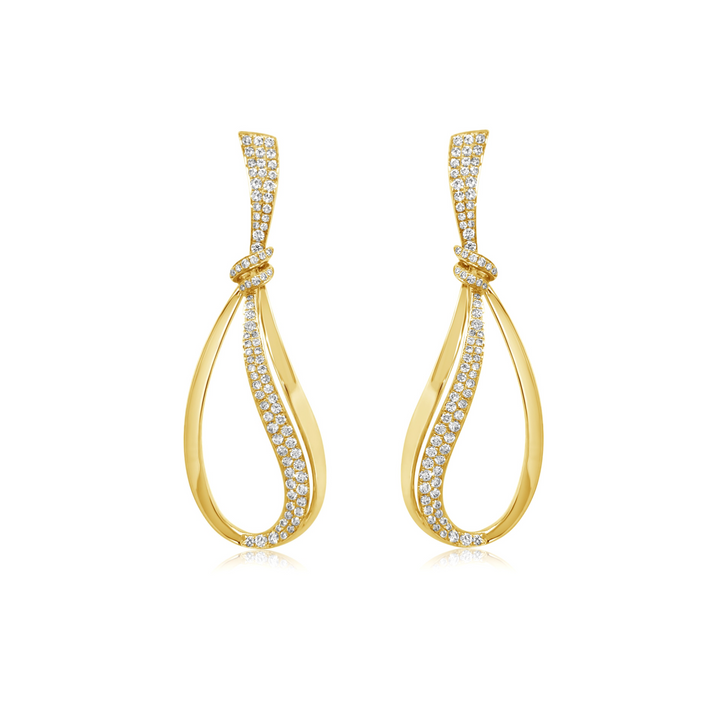 Looped Diamond Teardrop Earrings