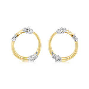 Open Circle Diamond Cluster Earrings