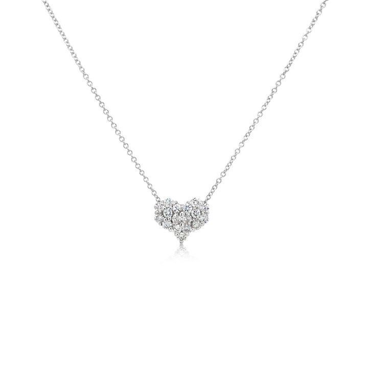 White Gold Small Diamond Heart Pendant