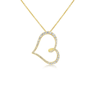 Looped Diamond Heart Pendant