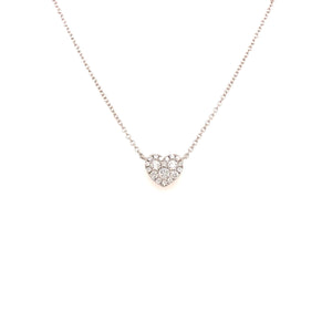Small White Gold Diamond Heart Pendant