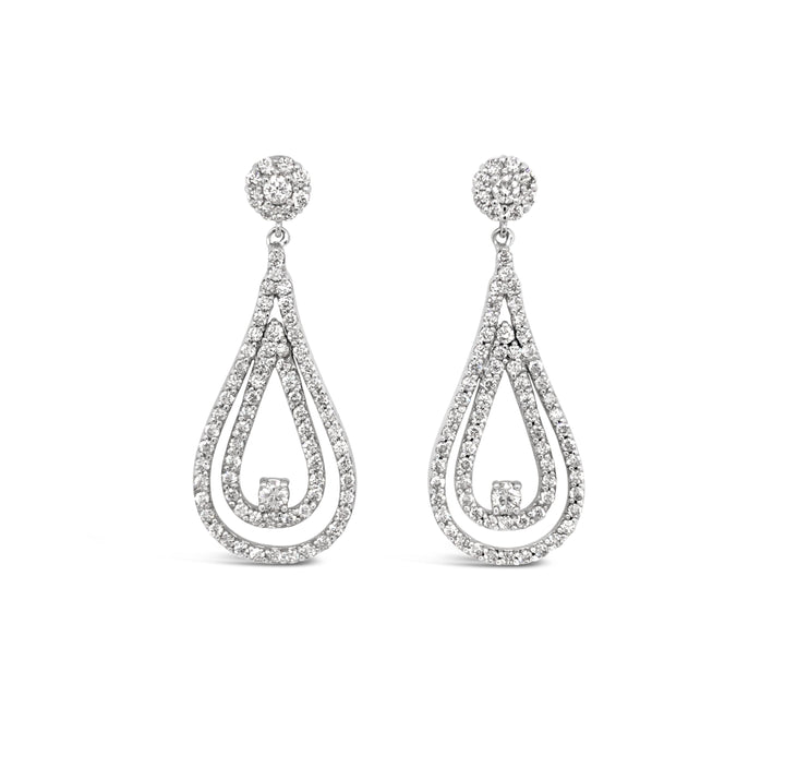 Double Teardrop Diamond Earrings
