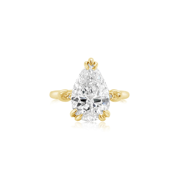 Yellow Gold Pear Shape Diamond Engagement Ring