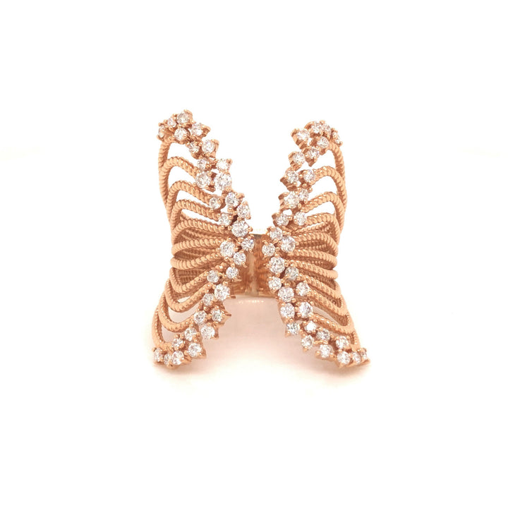 Wide Diamond Butterfly Ring