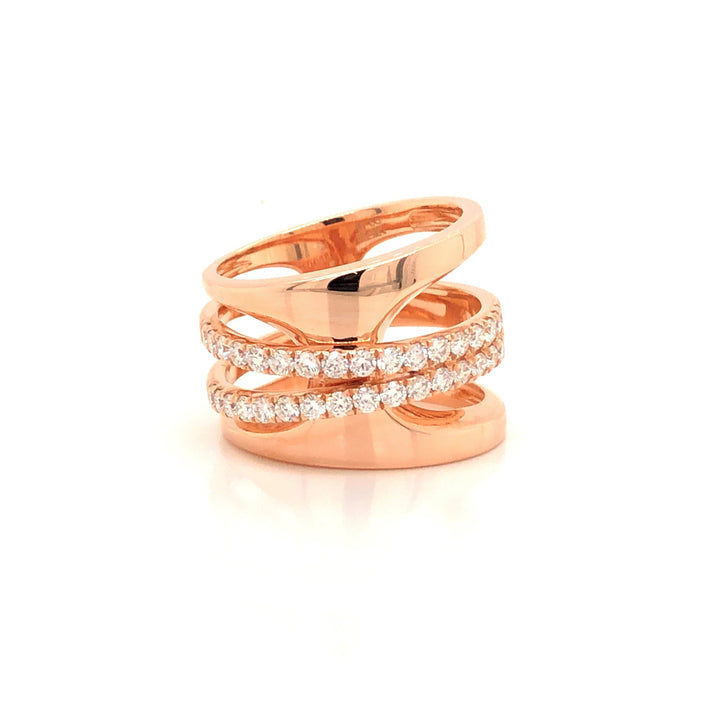 Asymmetrical Double Diamond Ring