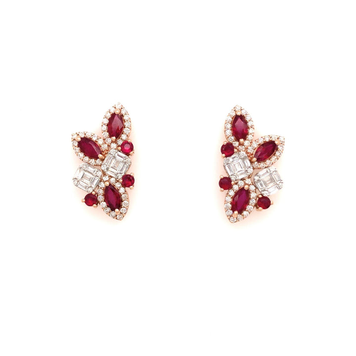 Diamond and Ruby Multi-Shape Earrings