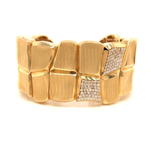 Textured Finish Square Patterned Cuff Bangle