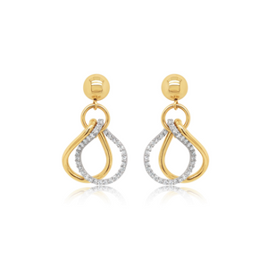 Diamond Double Teardrop Twist Earrings