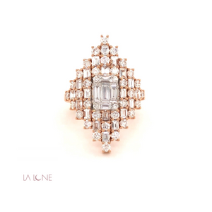 Rose Gold Diamond Pyramid Ring - LaLune
