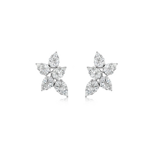 Multi Pear Shape Diamond Illusion Earrings