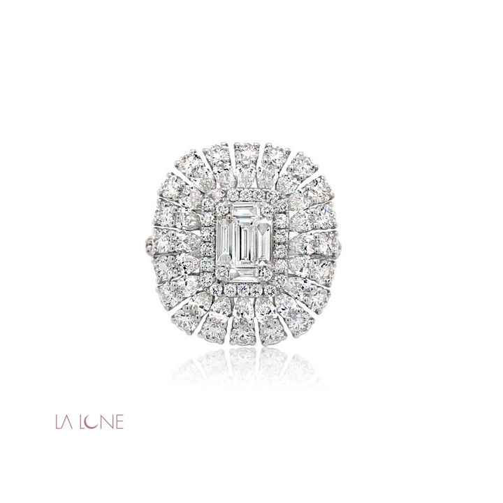 White Gold Diamond Starburst Ring - LaLune