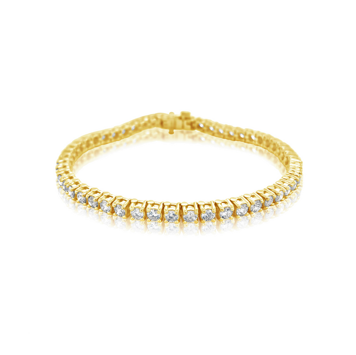 5.00CT Yellow Gold Diamond Tennis Bracelet