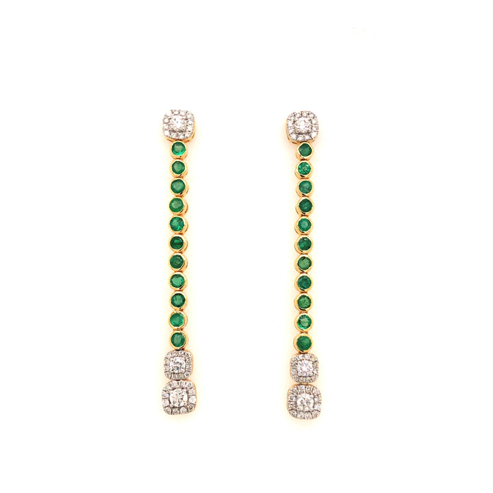 Diamond and Emerald Strand Earrings