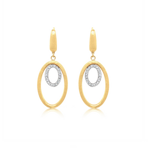 Two-Tone Double Oval Diamond Earrings