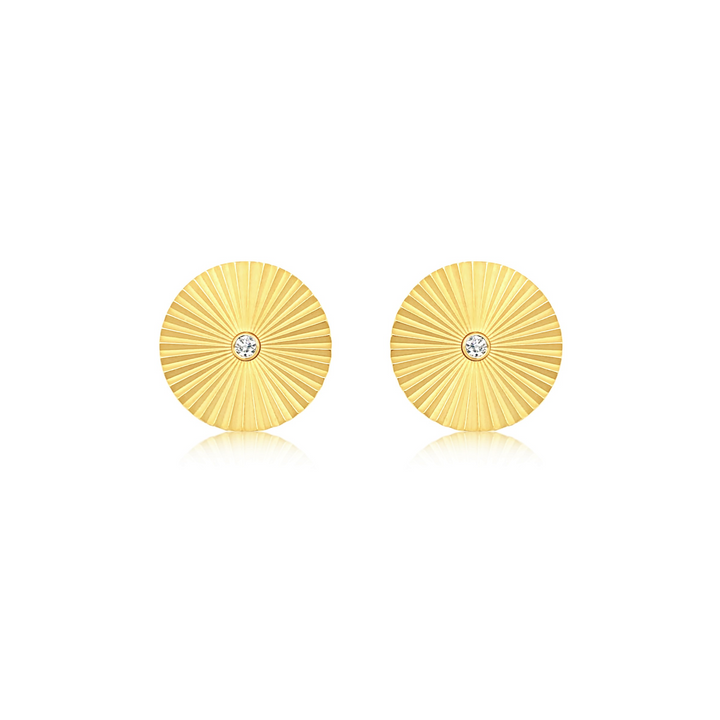 Diamond Center Radiant Stud Earrings - Doves by Doron Paloma