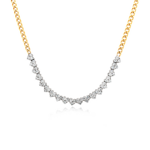 Cuban Chain Multi-Heart Diamond Necklace
