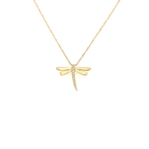 Satin-Winged Diamond Dragonfly Pendant