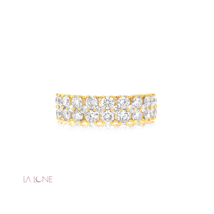 Double Row Diamond Half Eternity Ring - LaLune