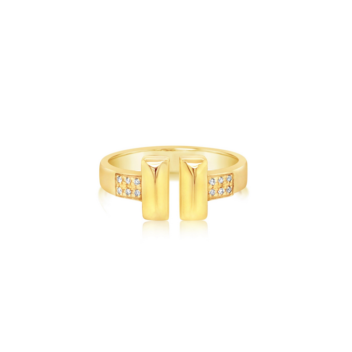 Open Front Diamond Barbell Ring