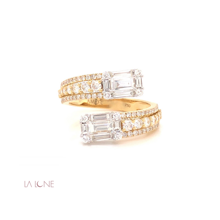 Yellow Gold Diamond Twist Ring - LaLune