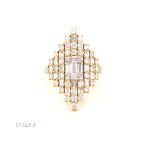 Yellow Gold Diamond Pyramid Ring - LaLune