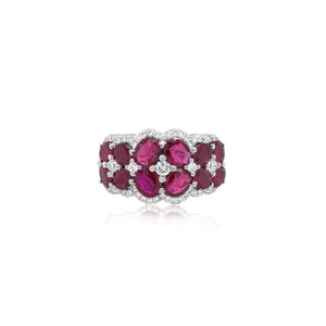 Diamond and Oval Ruby Ring